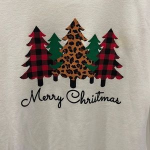 White long sleeve Merry Christmas shirt - in good shape - hardly worn